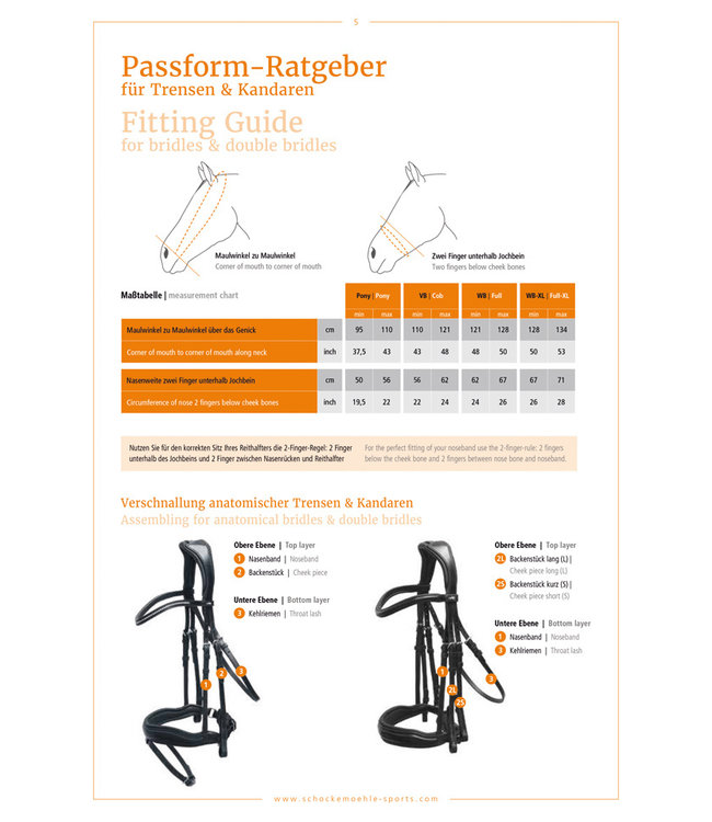 SCHOCKEMOHLE 'AUCKLAND' QUALITY LEATHER BRIDLE - Black