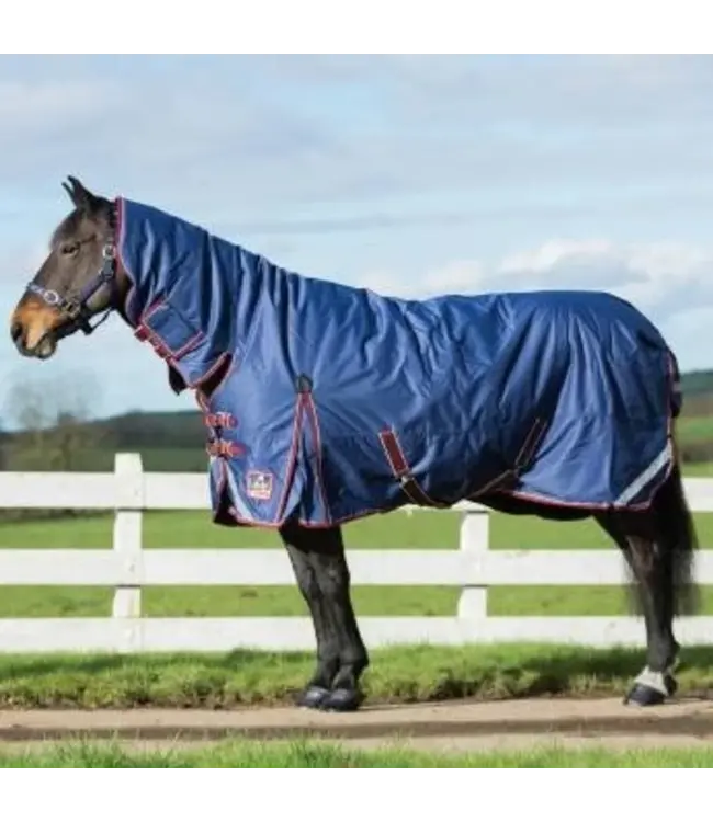 KEADEEN PLUS FULL NECK HEAVY OUTDOOR RUG 300g - Navy/Burgundy