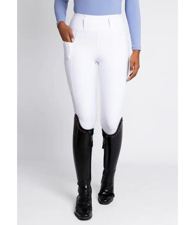 MAXIMILIAN STUDIO RIDING LEGGINGS FGrip - White