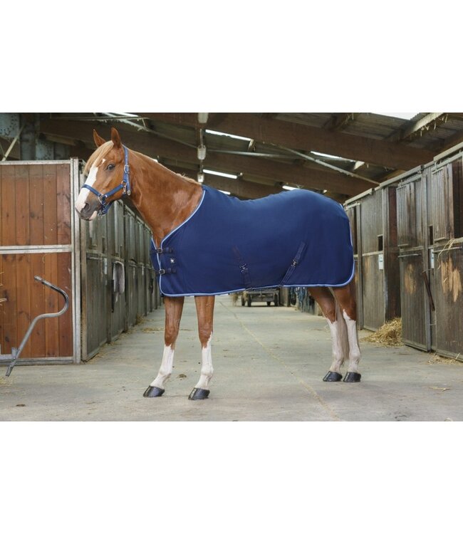 RIDING WORLD POLAR FLEECE SHEET WITH CROSS SURCINGLES Navy