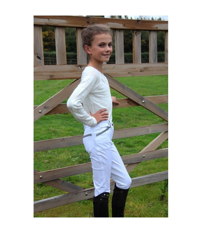 PÉNÉLOPE FUN PUSHUP KIDS BREECHES - White