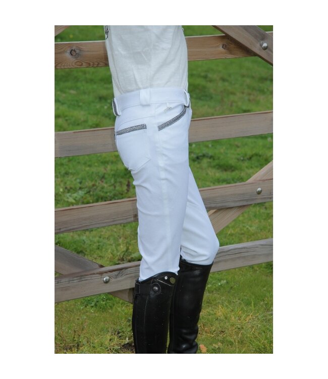 PÉNÉLOPE FUN PUSHUP KIDS BREECHES - White
