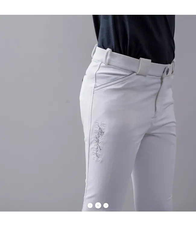 KL 'KADEN' BOYS E-TEC KNEE GRIP BREECHES - White