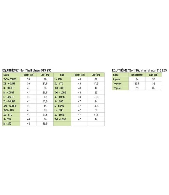 EQUITHÈME SOFT LEATHER HALF CHAPS - Black Short