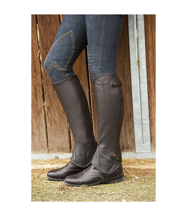 EQUITHÈME KIDS SOFT  LEATHER HALF CHAPS - Havana