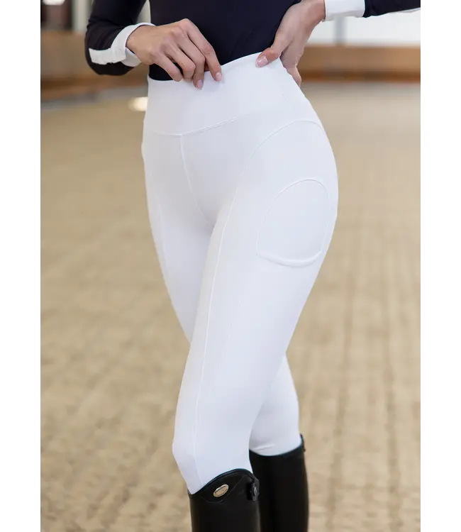 MAXIMILIAN OUTLINE RIDING LEGGINGS KGrip - White