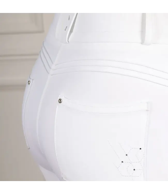COLDSTREAM LEDMORE DIAMANTE BREECHES - White