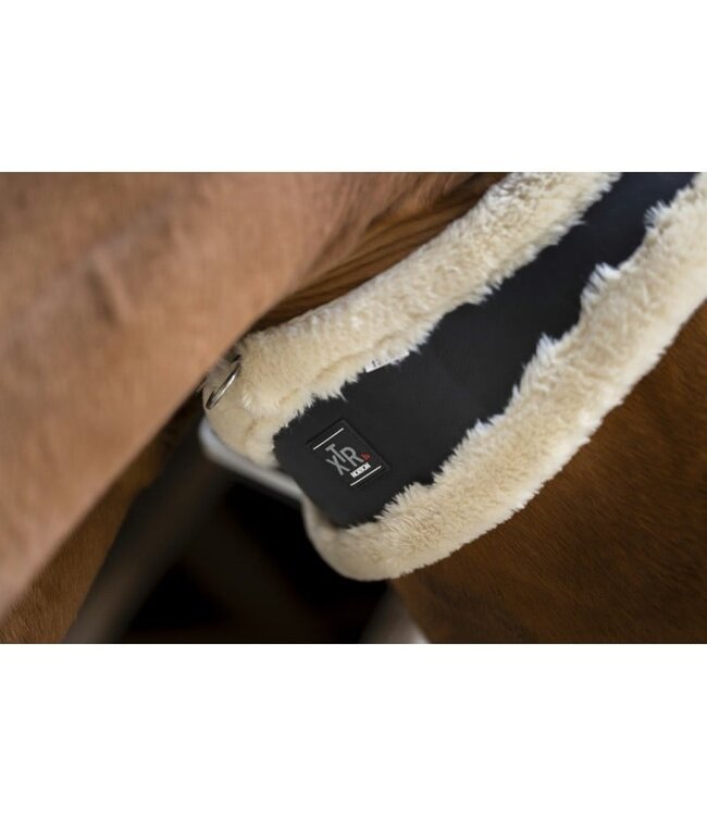NORTON XTR GIRTH SYNTHETIC SHEEP SKIN - Black/White