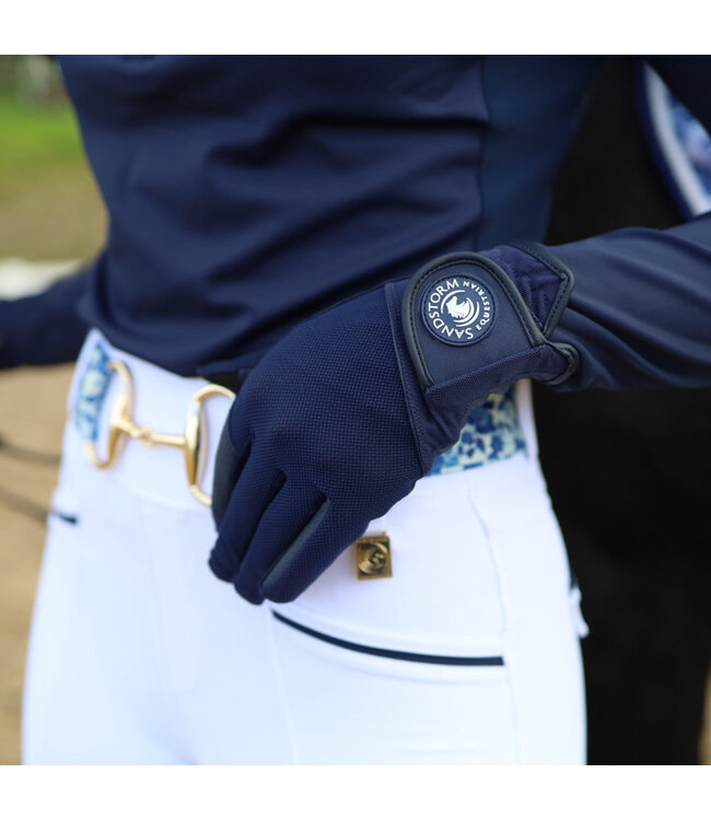 SANDSTORM LUX PERFORMANCE HYBRID LEGGINGS - White/Navy Seat