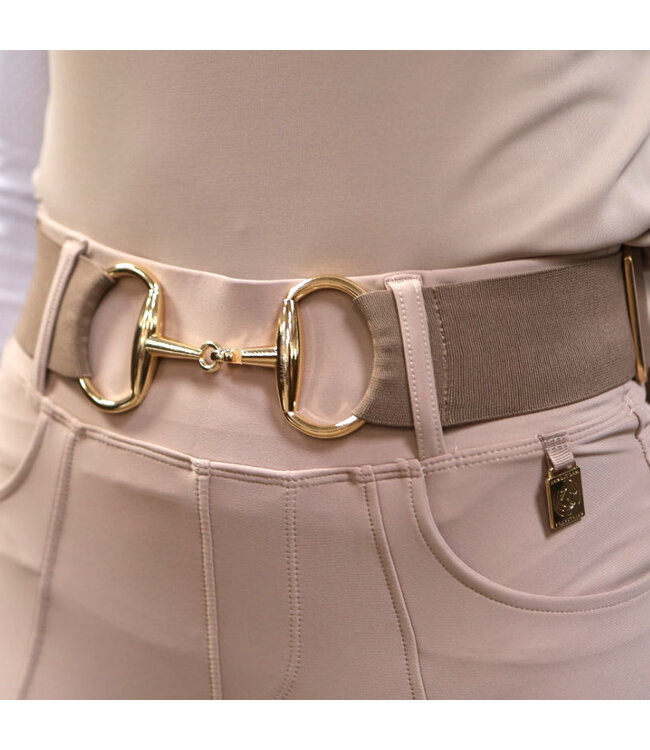SANDSTORM GOLD SNAFFLE BELT - Taupe