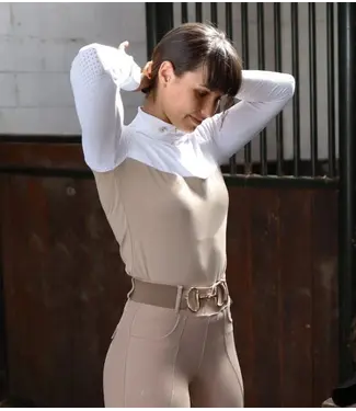 Sandstorm Equestrian SANDSTORM SHOW SHIRT - White & Beige