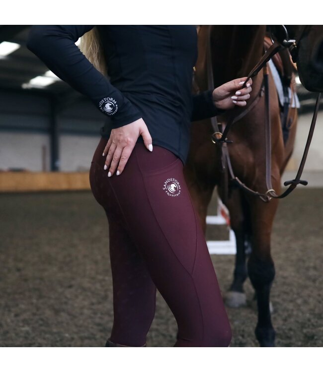 SANDSTORM EVERYDAY COMFORT RIDING LEGGINGS - Burgundy
