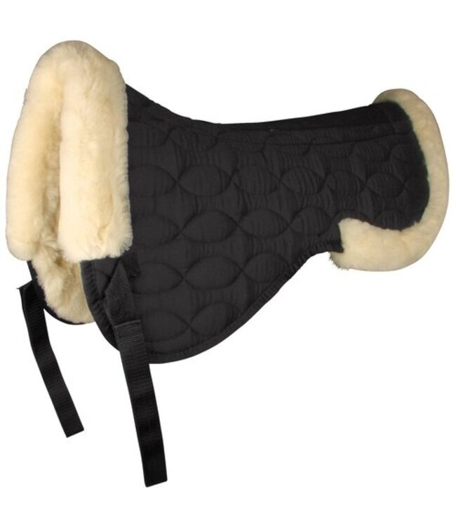 HALF PAD WITH SYNTHETIC LAMBSKIN - Black/White