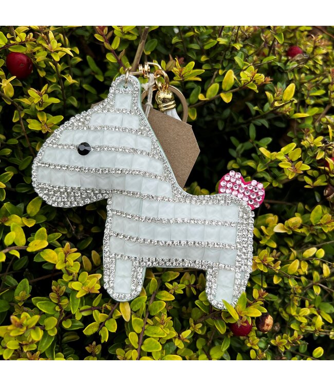 DIAMONTE PONY HANDBAG CHARMS - White