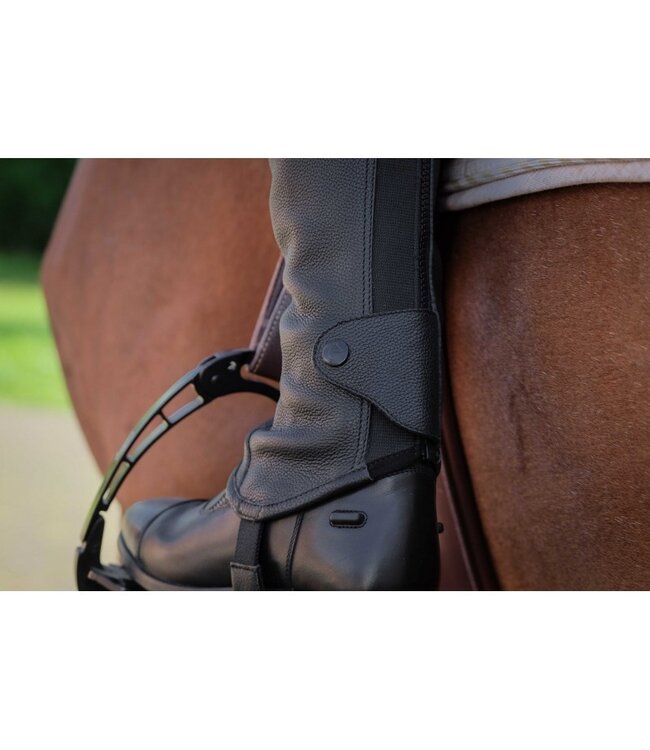 EQUITHÈME SOFT LEATHER HALF CHAPS - Black Long