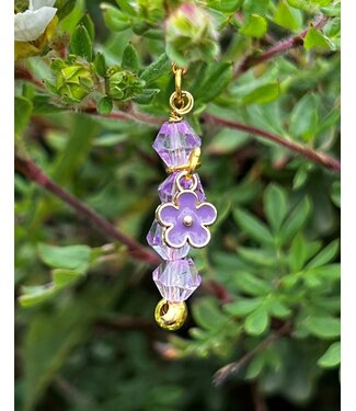PURPLE DAISY BRIDLE CHARM