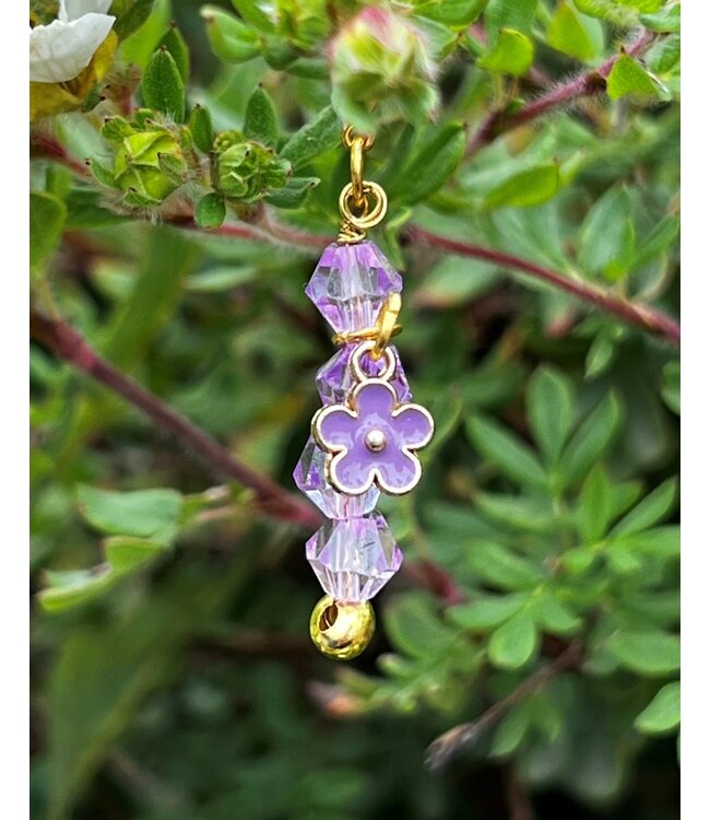 PURPLE DAISY BRIDLE CHARM