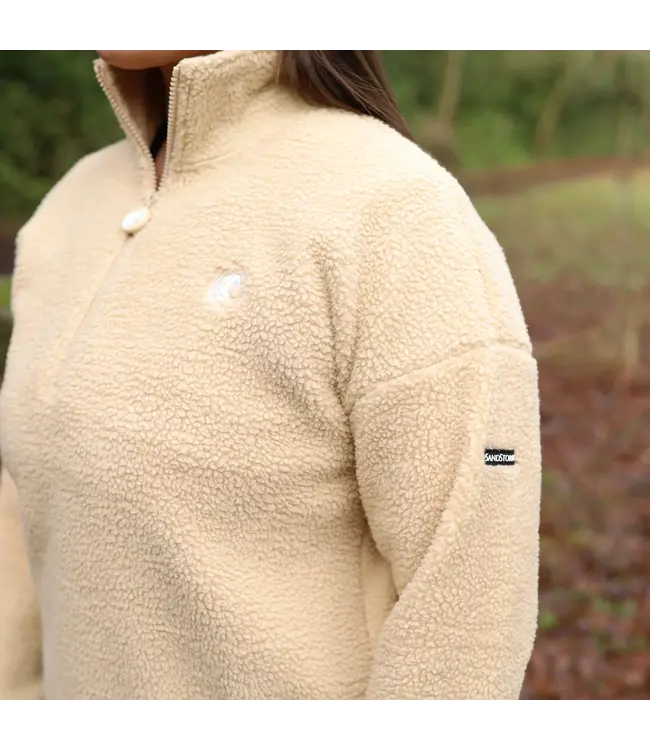 SANDSTORM TEDDY HALF ZIP FLEECE - Beige