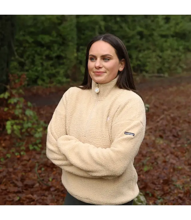 SANDSTORM TEDDY HALF ZIP FLEECE - Beige