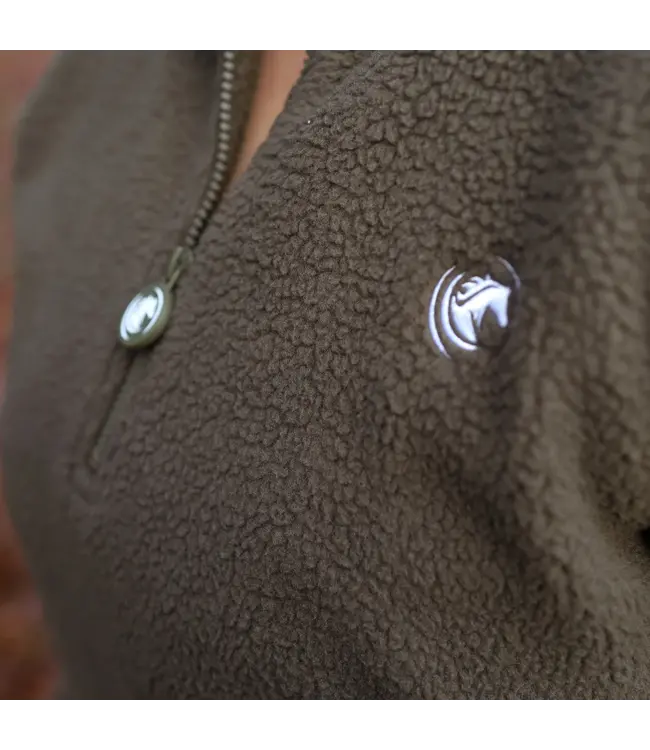 SANDSTORM TEDDY HALF ZIP FLEECE - Olive