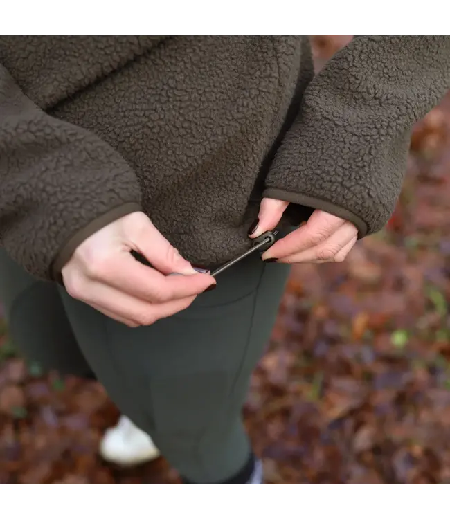 SANDSTORM TEDDY HALF ZIP FLEECE - Olive