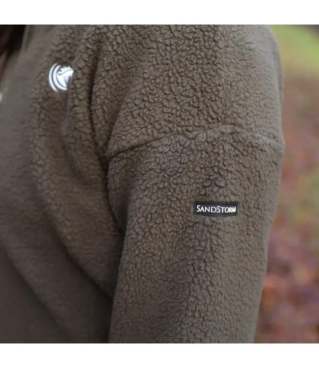 SANDSTORM TEDDY HALF ZIP FLEECE - Olive