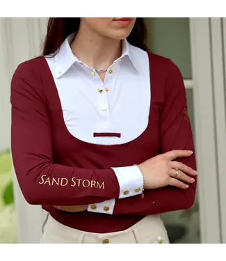 Sandstorm Equestrian SANDSTORM SHOWING SHIRT - Merlot & White