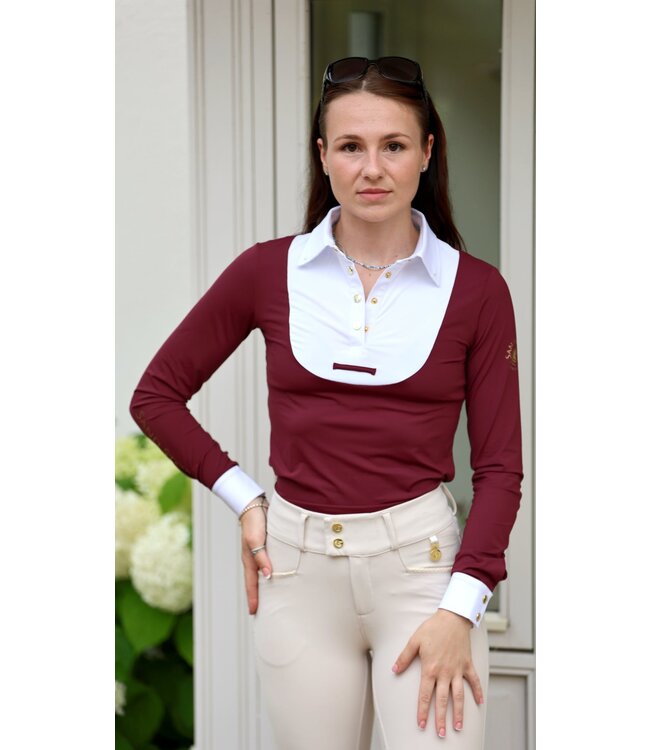 SANDSTORM SHOWING SHIRT - Merlot & White