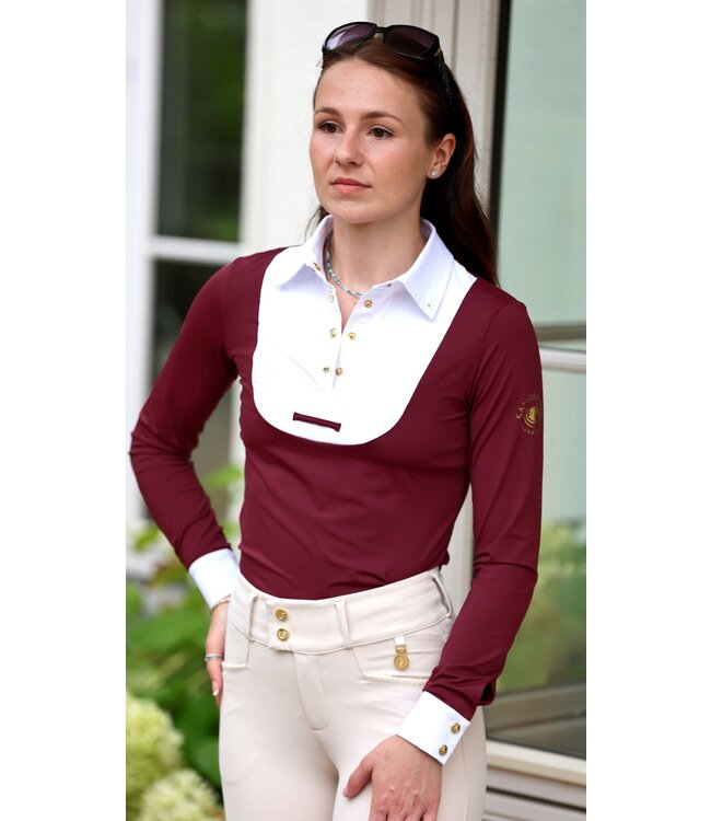 SANDSTORM SHOWING SHIRT - Merlot & White
