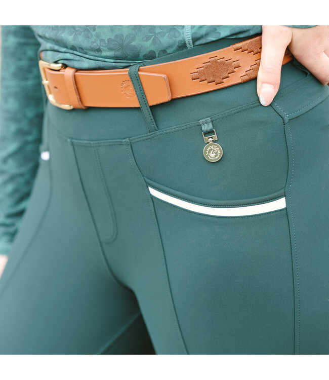SANDSTORM LUXE PERFORMANCE HYBRID LEGGINGS - Emerald Green