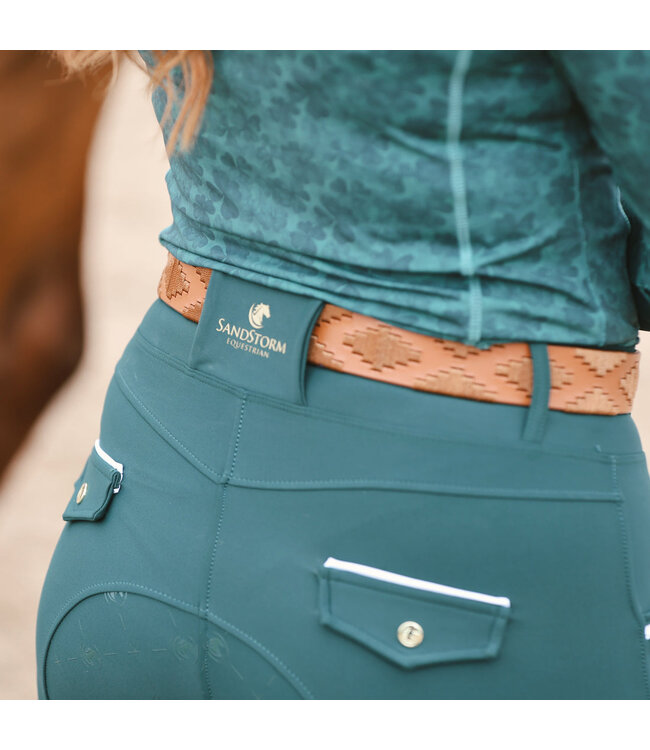 SANDSTORM LUXE PERFORMANCE HYBRID LEGGINGS - Emerald Green