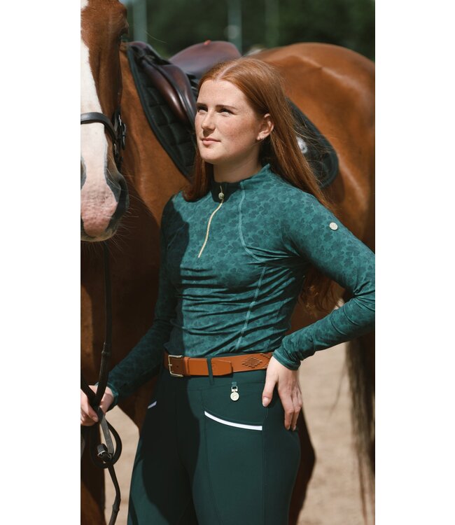 SANDSTORM LUXE PERFORMANCE HYBRID LEGGINGS - Emerald Green