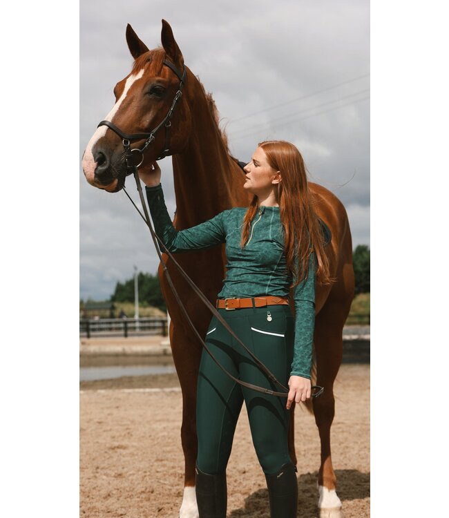 SANDSTORM LUXE PERFORMANCE HYBRID LEGGINGS - Emerald Green