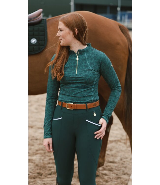 SANDSTORM LUXE PERFORMANCE HYBRID LEGGINGS - Emerald Green