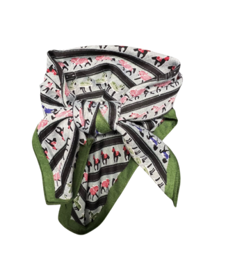 SCARF with BIT PATTERN - Green Aztec