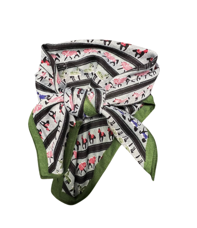 SCARF with BIT PATTERN - Green Aztec