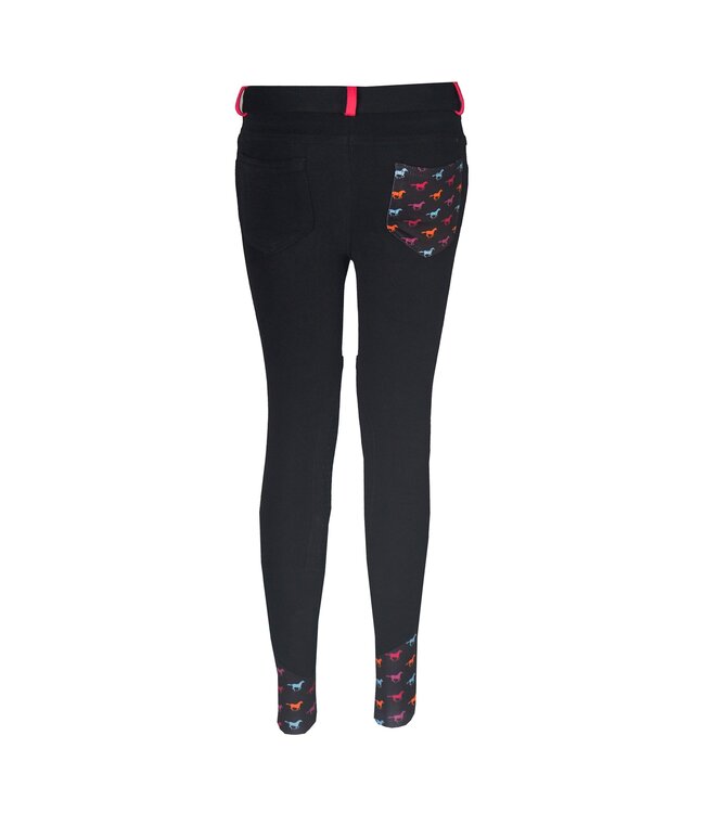 HORKA 'TIKI' JUNIOR SLIM FIT RIDING BREECHES - Black