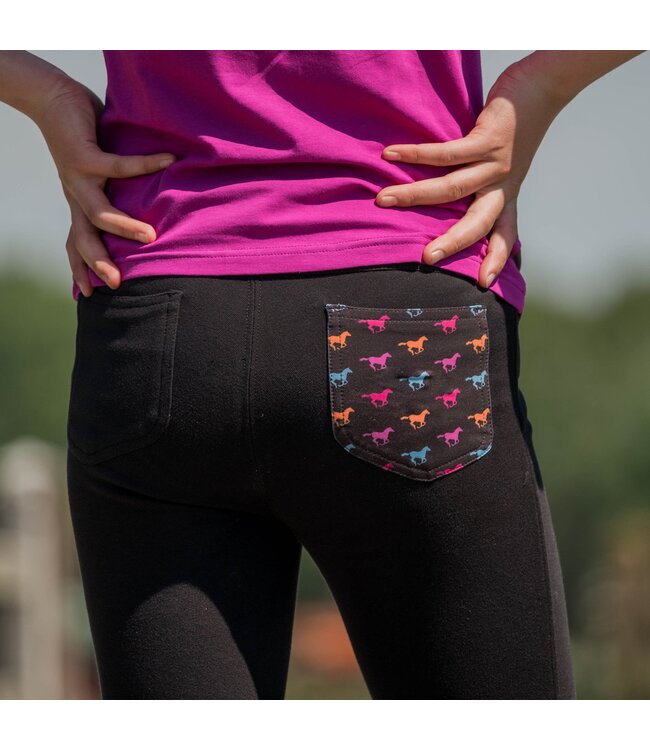 HORKA 'TIKI' JUNIOR SLIM FIT RIDING BREECHES - Black