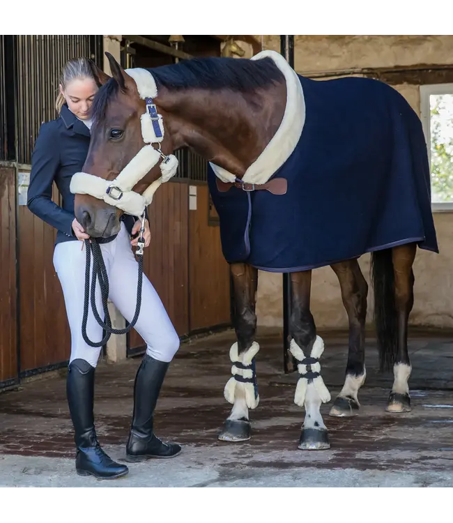 EQUITHÈME "TEDDY" WOOL RUG - Navy