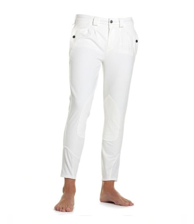 KL 'LANCE' TECHNICAL SLIM FIT PLEATED MICRO BREECHES - White
