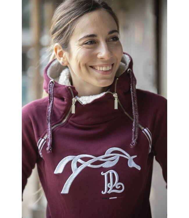 PÉNÉLOPE 'DOUBLE ZIP' HOODIE - Plum