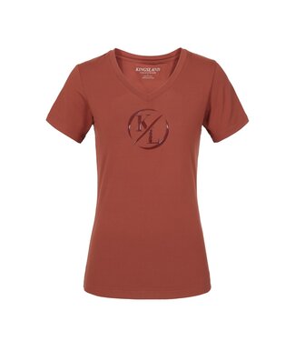 Kingsland KINGSLAND 'OLANIA' LADIES V-NECK SHIRT - Brown Mahogany