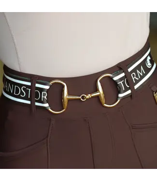 Sandstorm Equestrian SANDSTORM GOLD LOGO SNAFFLE BELT - Brown
