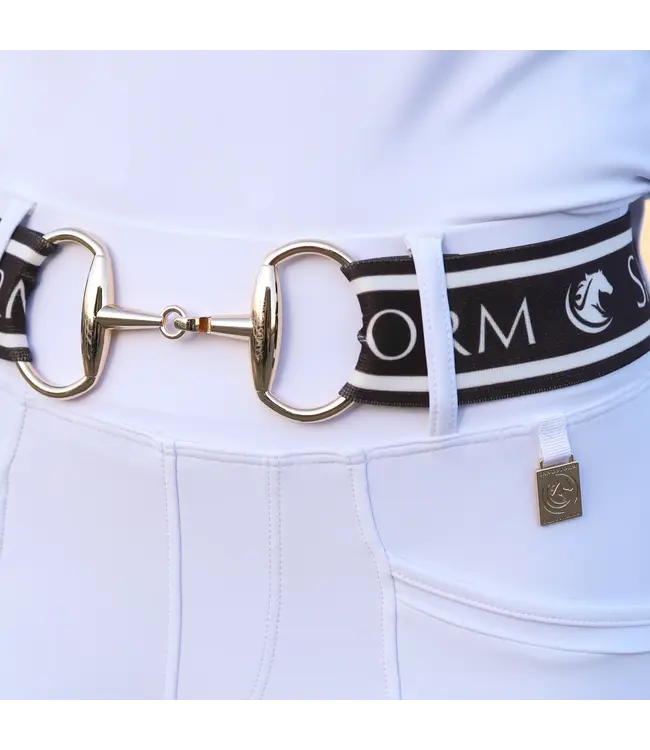 SANDSTORM GOLD LOGO SNAFFLE BELT - Brown