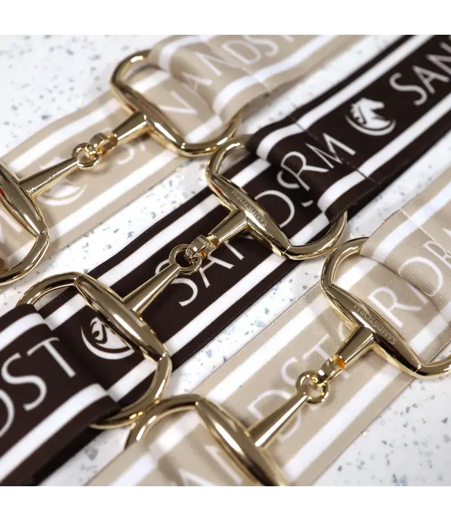 SANDSTORM GOLD LOGO SNAFFLE BELT - Brown