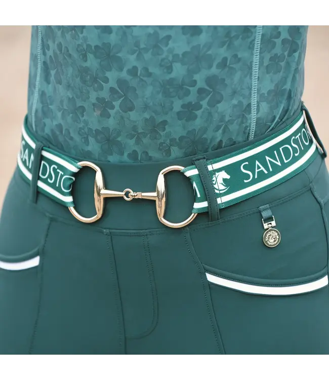 SANDSTORM GOLD LOGO SNAFFLE BELT - Emerald