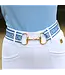 Sandstorm Equestrian SANDSTORM GOLD LOGO SNAFFLE BELT - Endless Sky Blue