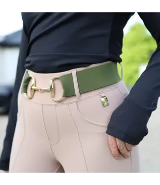 Sandstorm Equestrian SANDSTORM GOLD SNAFFLE BELT - Olive Green