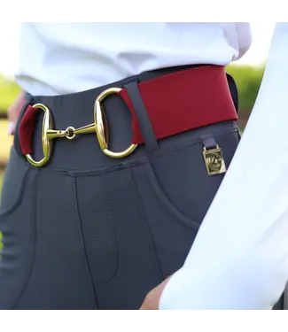 Sandstorm Equestrian SANDSTORM GOLD SNAFFLE BELT - Burgundy
