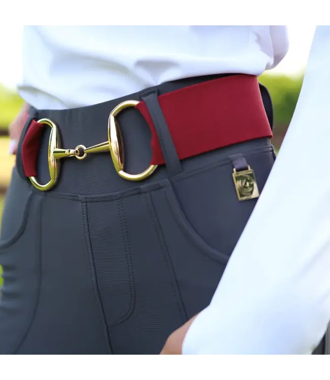 SANDSTORM GOLD SNAFFLE BELT - Burgundy
